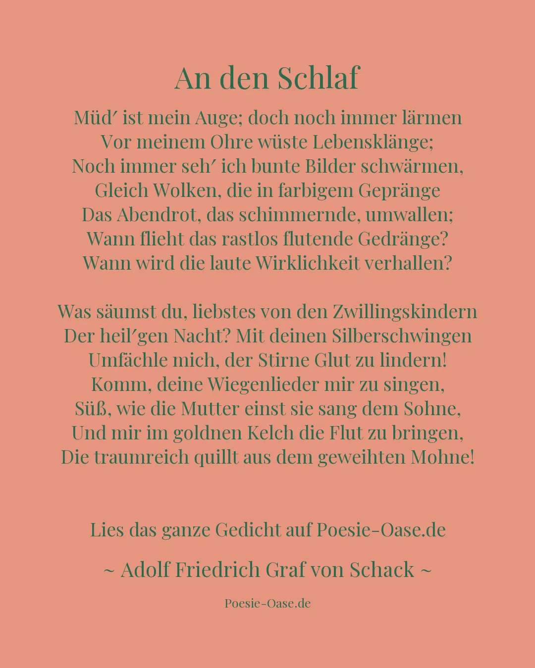 Illustration zu An den Schlaf