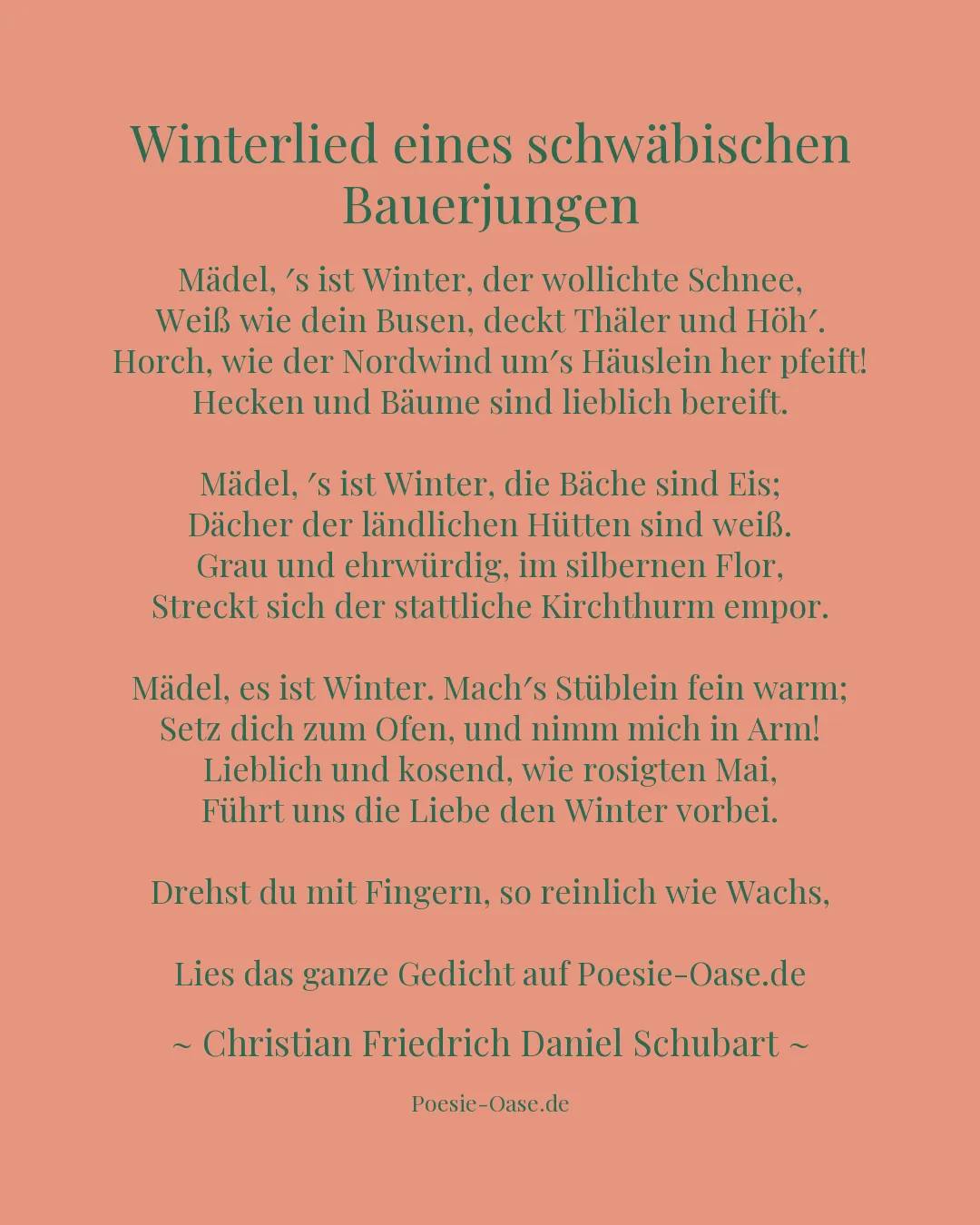 Illustration zu Winterlied eines schwäbischen Bauerjungen