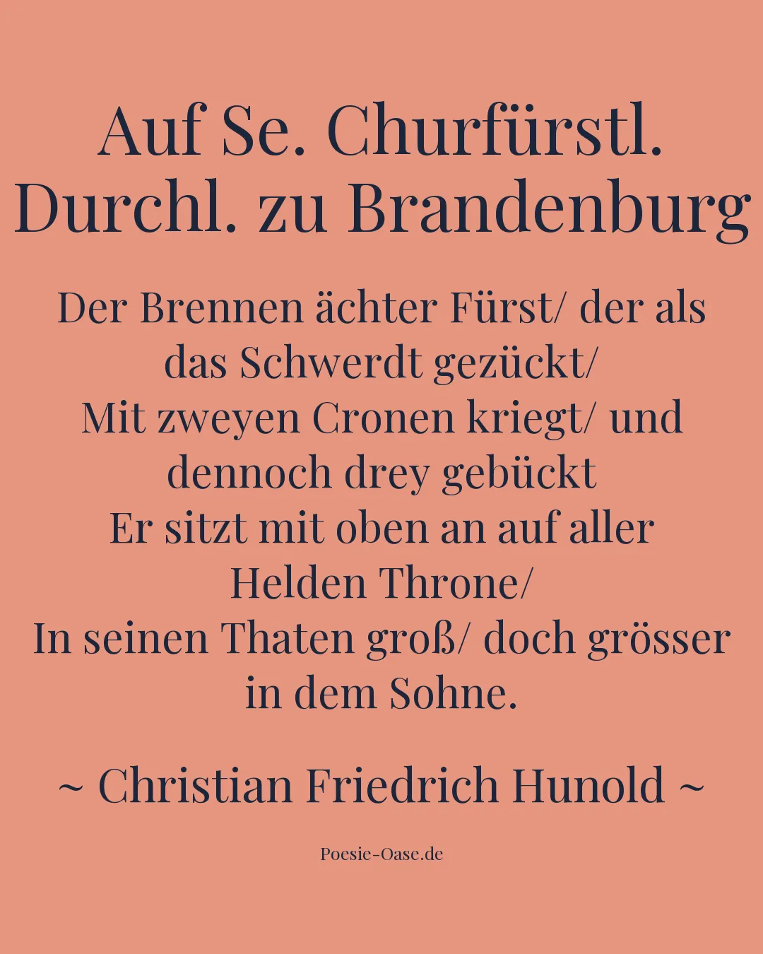 Illustration zu Auf Se. Churfürstl. Durchl. zu Brandenburg