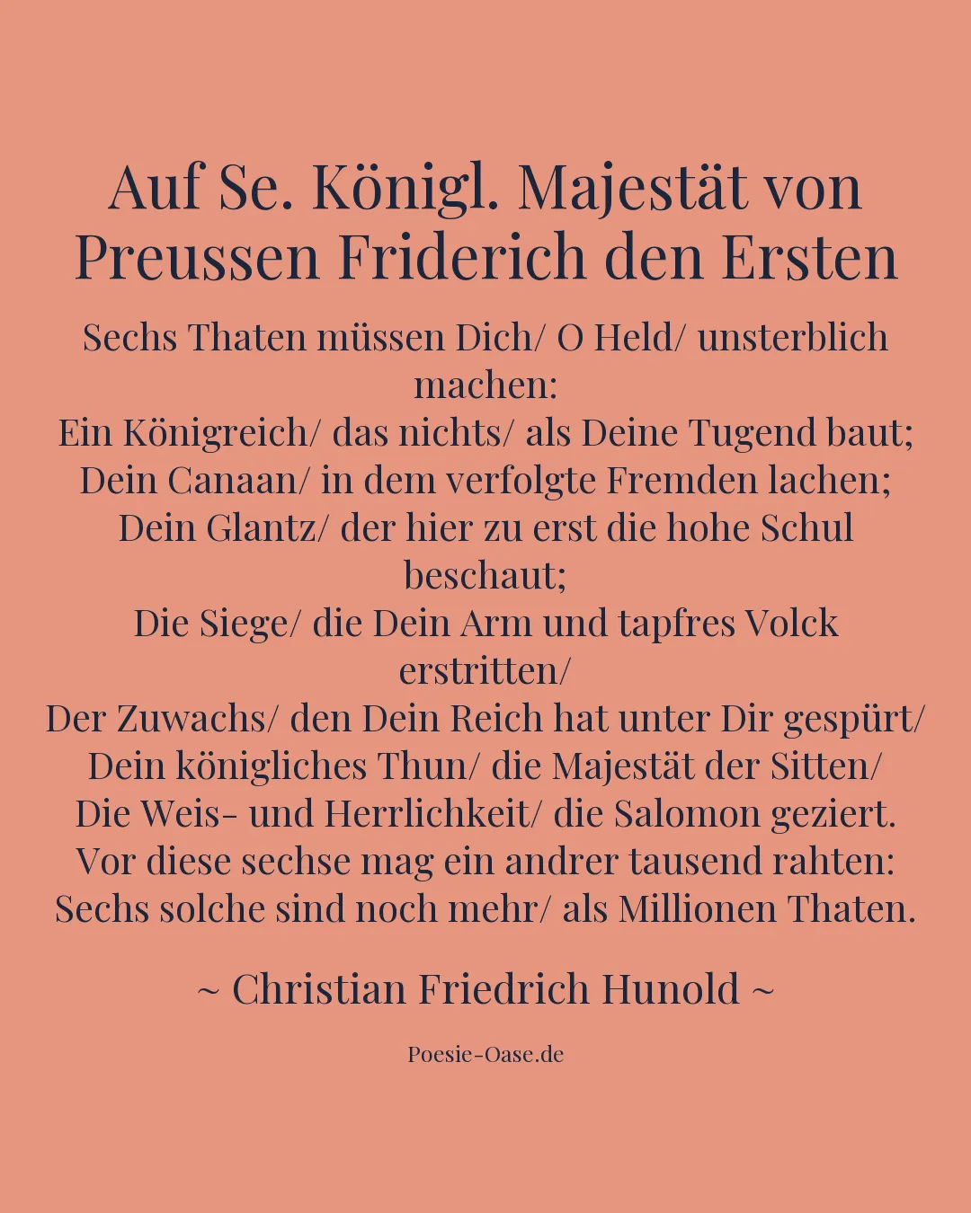 Illustration zu Auf Se. Königl. Majestät von Preussen Friderich den Ersten