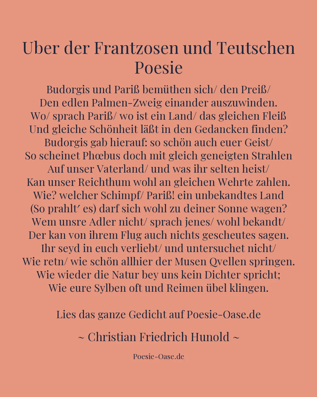 Illustration zu Uber der Frantzosen und Teutschen Poesie