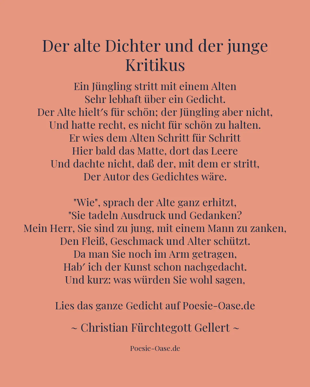 Illustration zu Der alte Dichter und der junge Kritikus