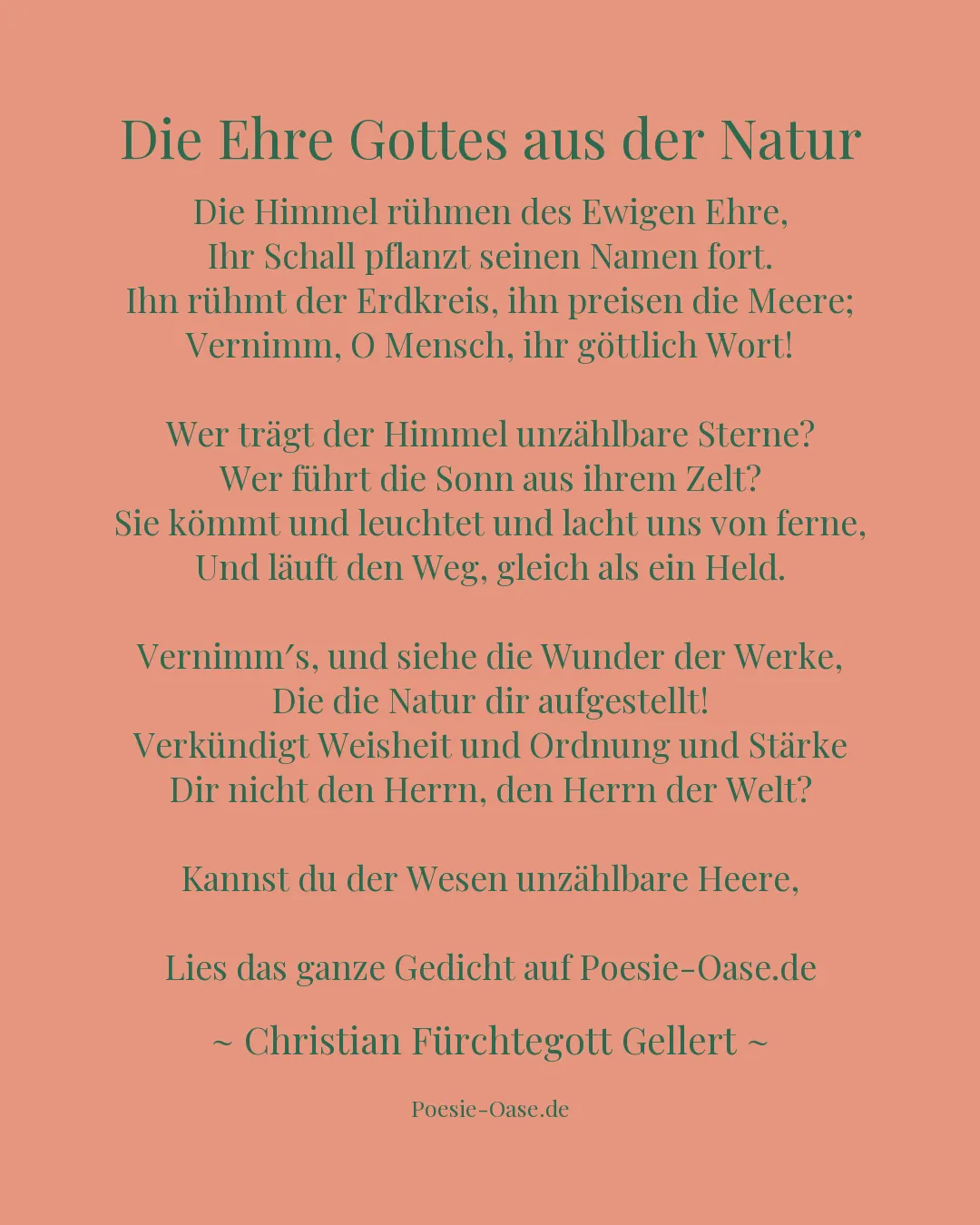 Illustration zu Die Ehre Gottes aus der Natur