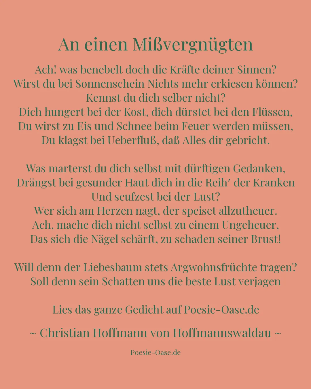Illustration zu An einen Mißvergnügten