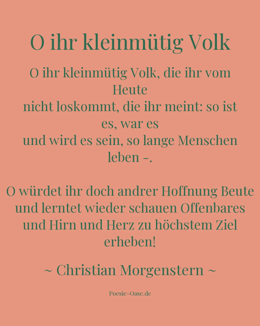 Illustration zu O ihr kleinmütig Volk