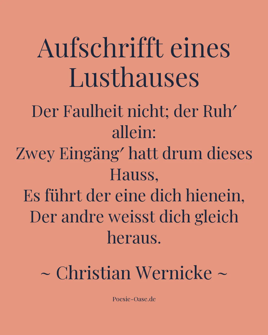 Illustration zu Aufschrifft eines Lusthauses