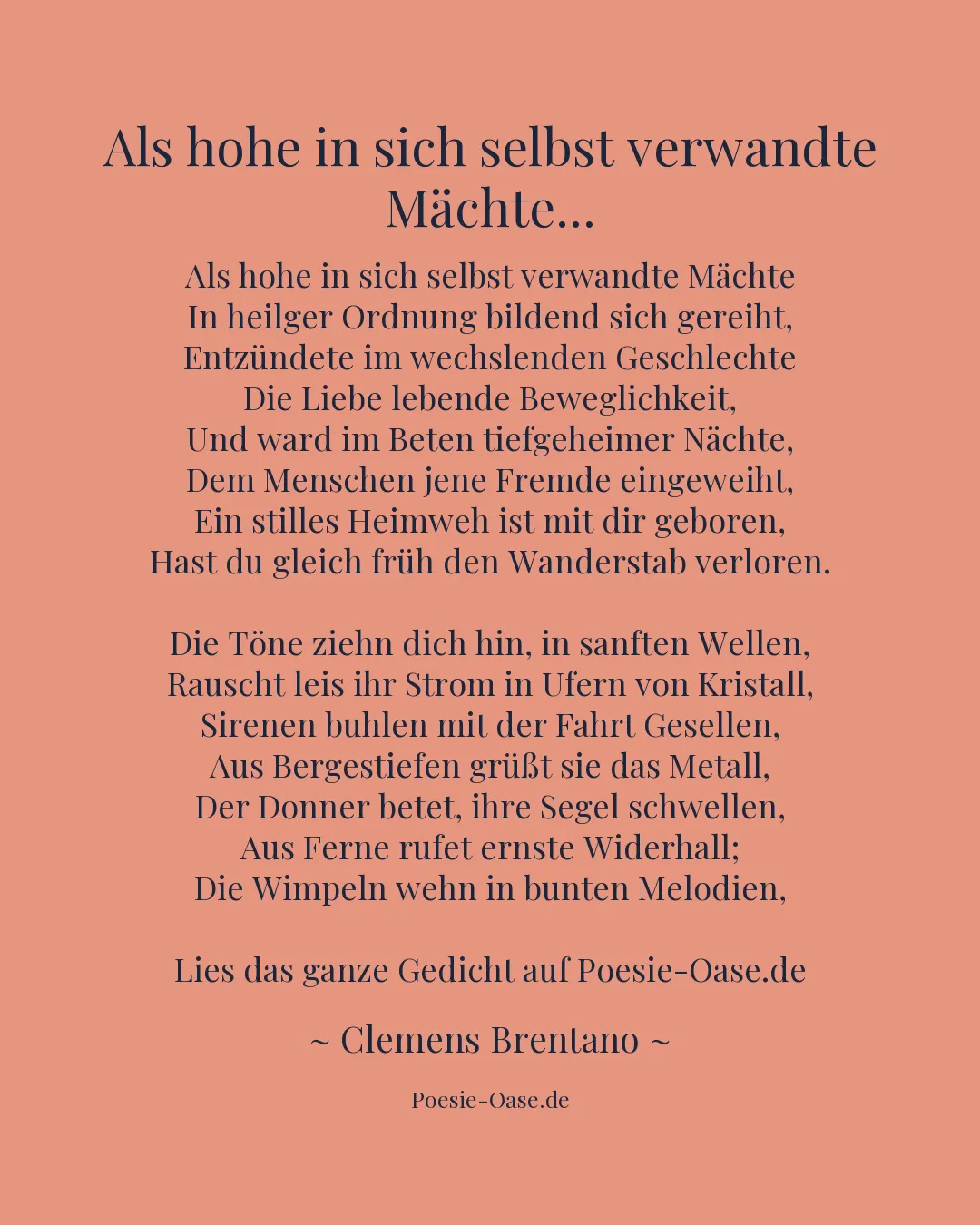 Illustration zu Als hohe in sich selbst verwandte Mächte...
