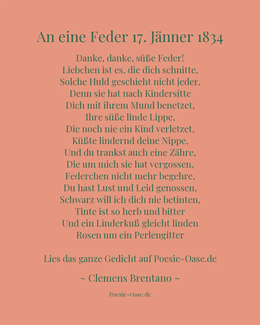 Illustration zu An eine Feder 17. Jänner 1834