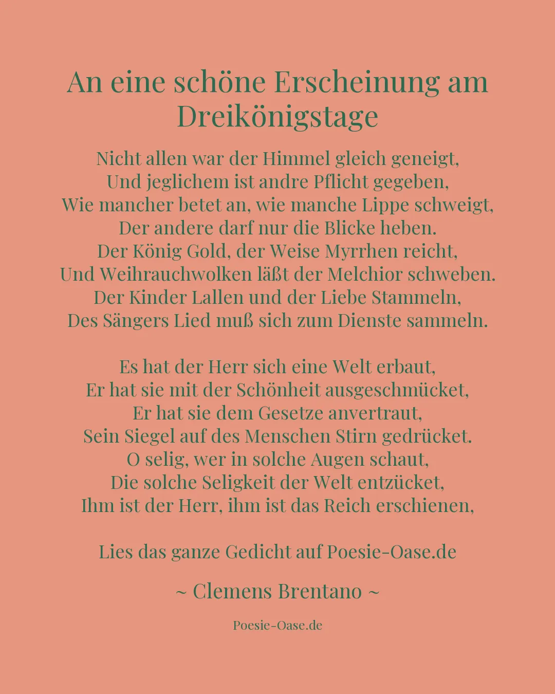 Illustration zu An eine schöne Erscheinung am Dreikönigstage