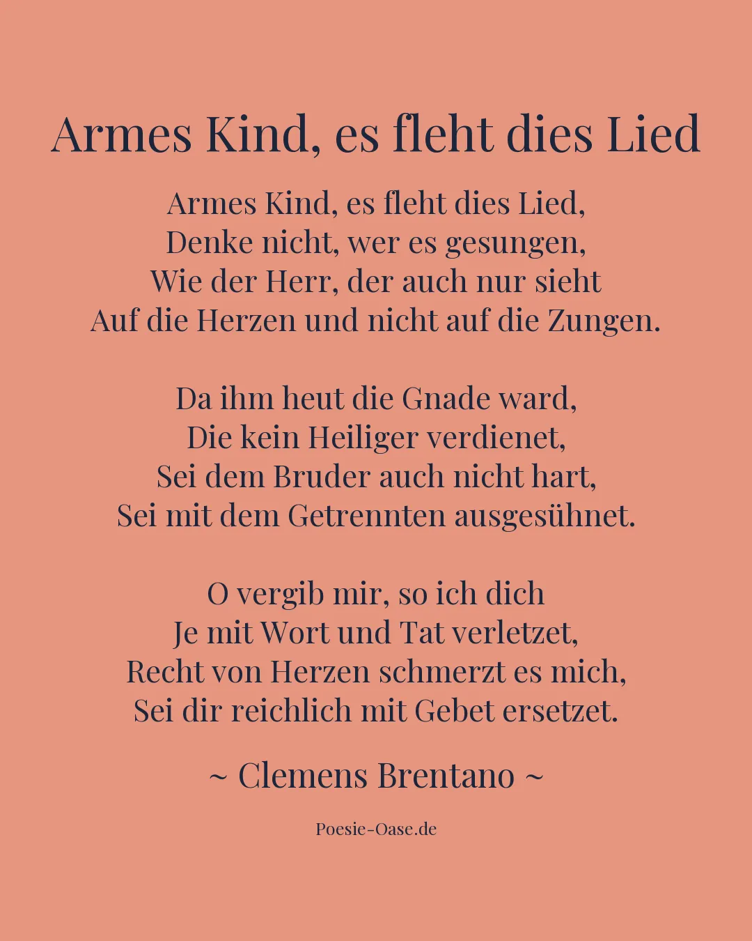 Illustration zu Armes Kind, es fleht dies Lied