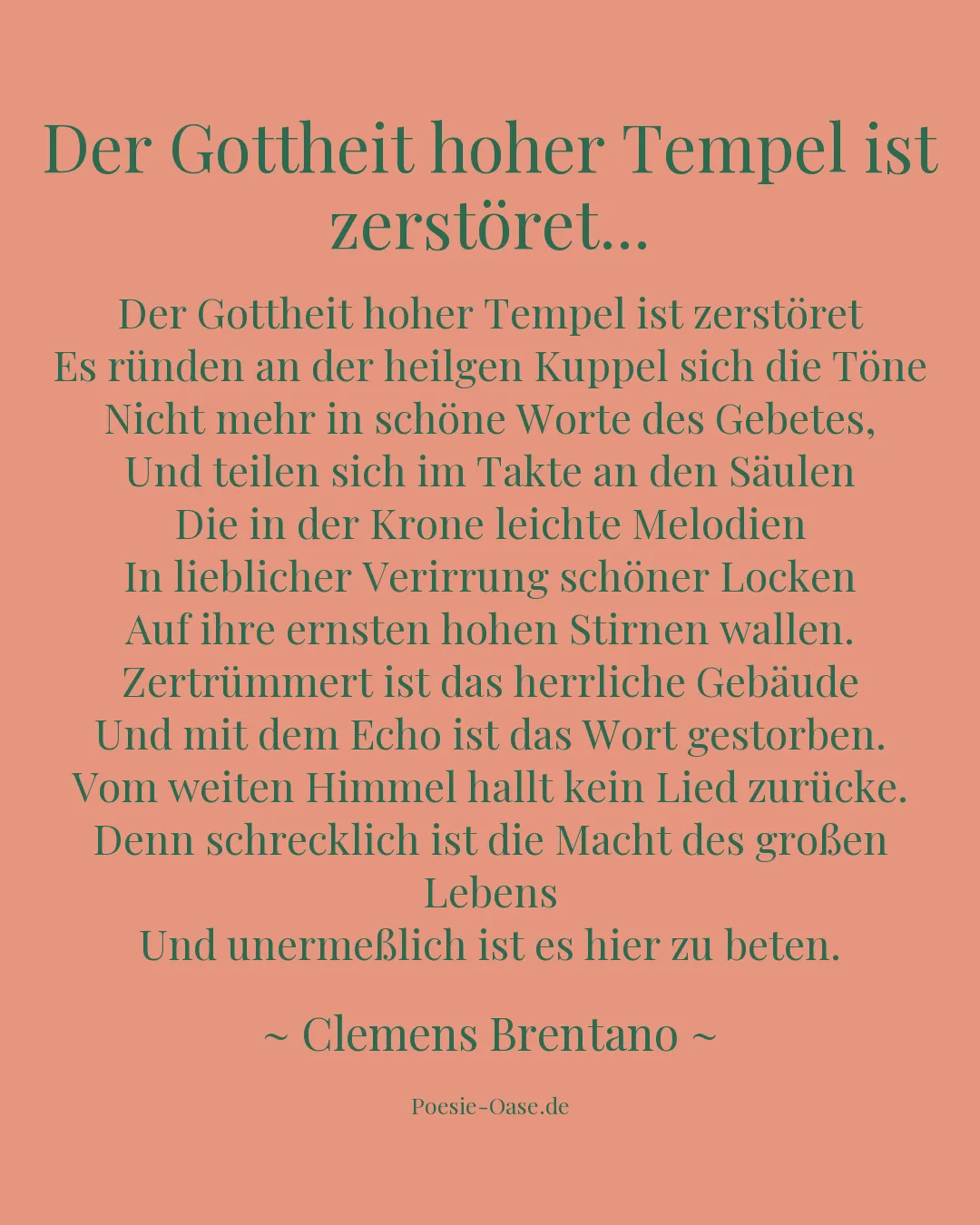Illustration zu Der Gottheit hoher Tempel ist zerstöret...