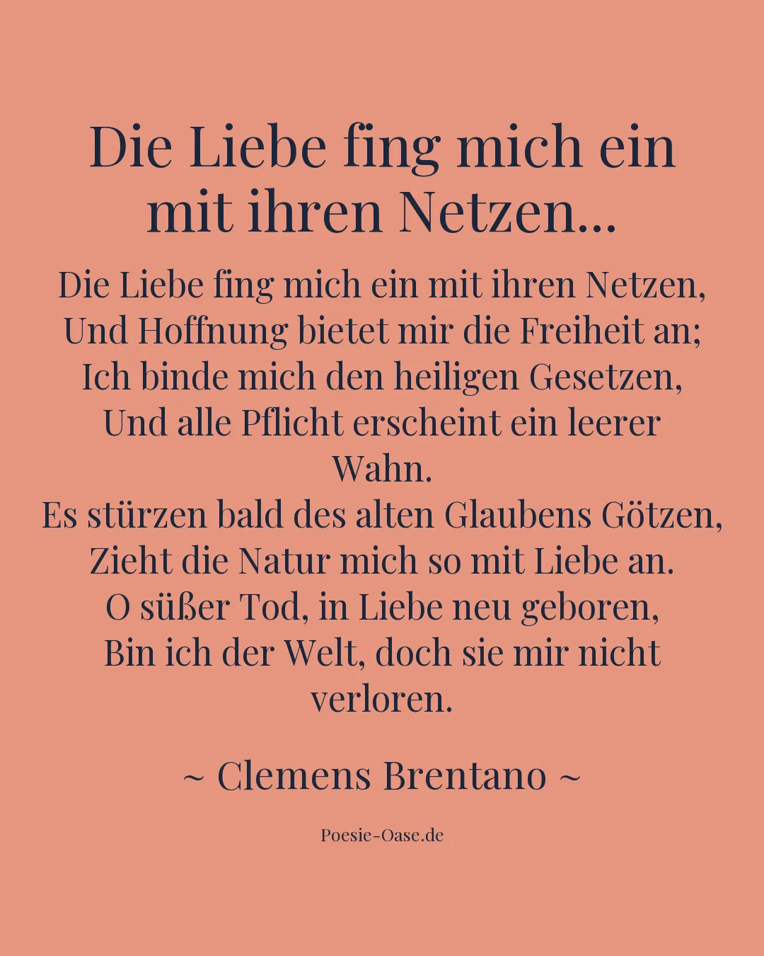 Illustration zu Die Liebe fing mich ein mit ihren Netzen...