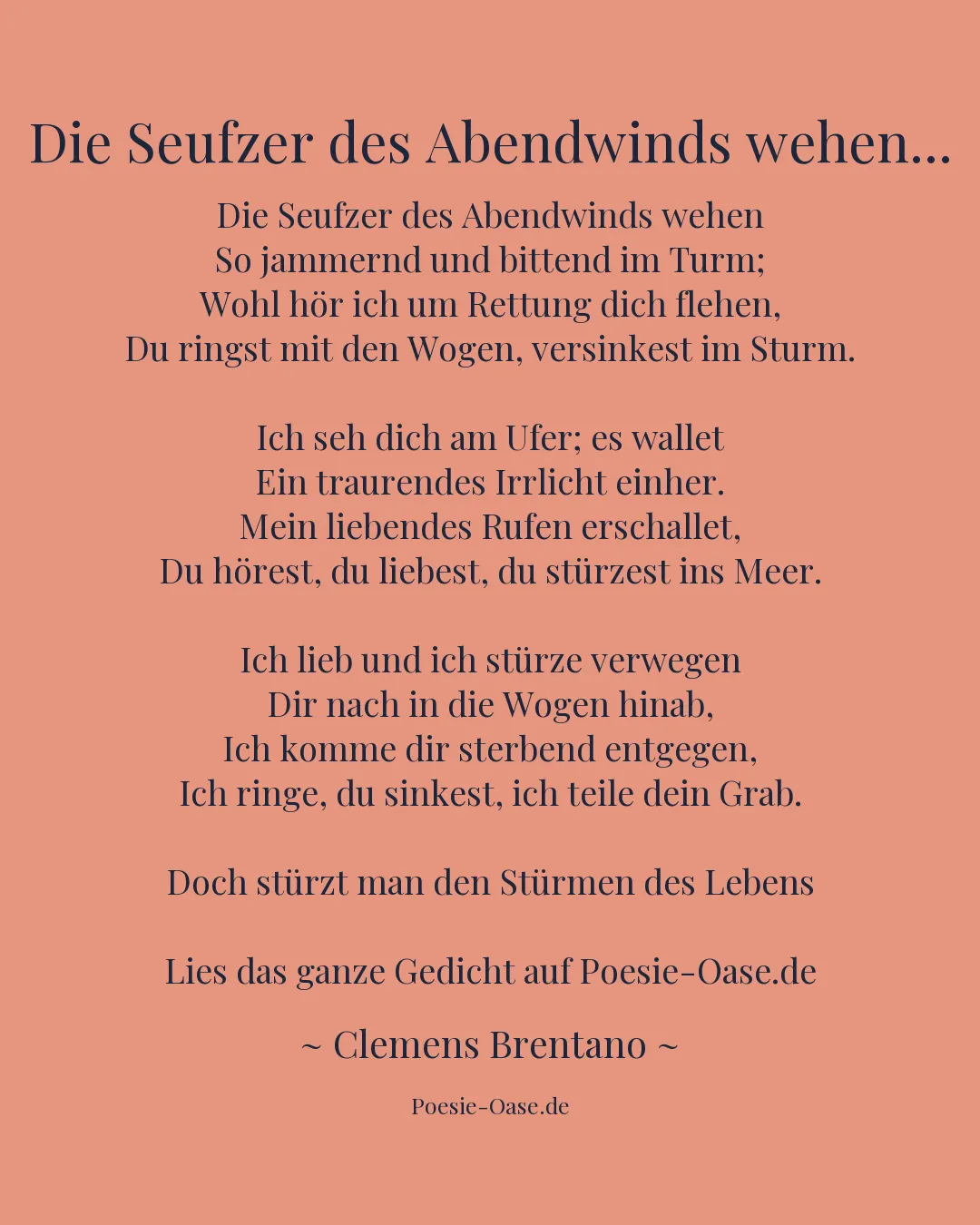 Illustration zu Die Seufzer des Abendwinds wehen...