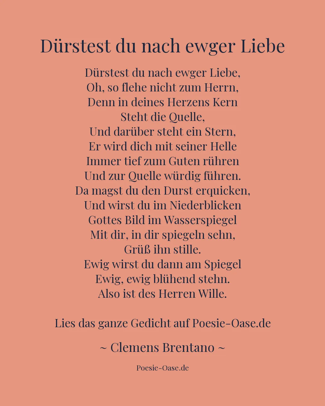 Illustration zu Dürstest du nach ewger Liebe