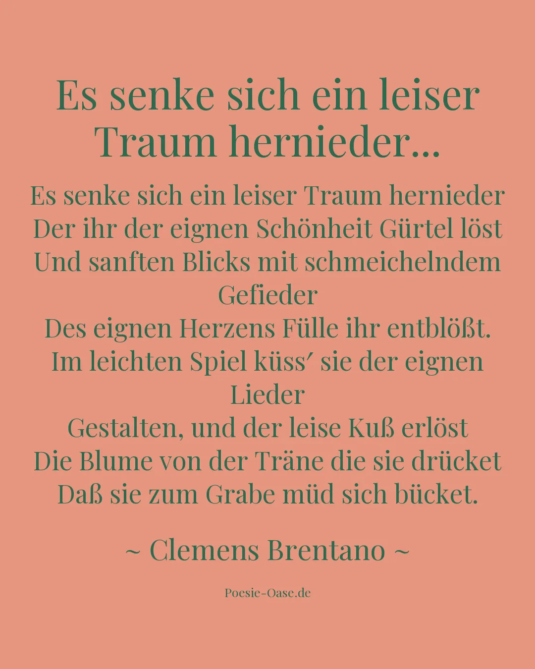 Illustration zu Es senke sich ein leiser Traum hernieder...