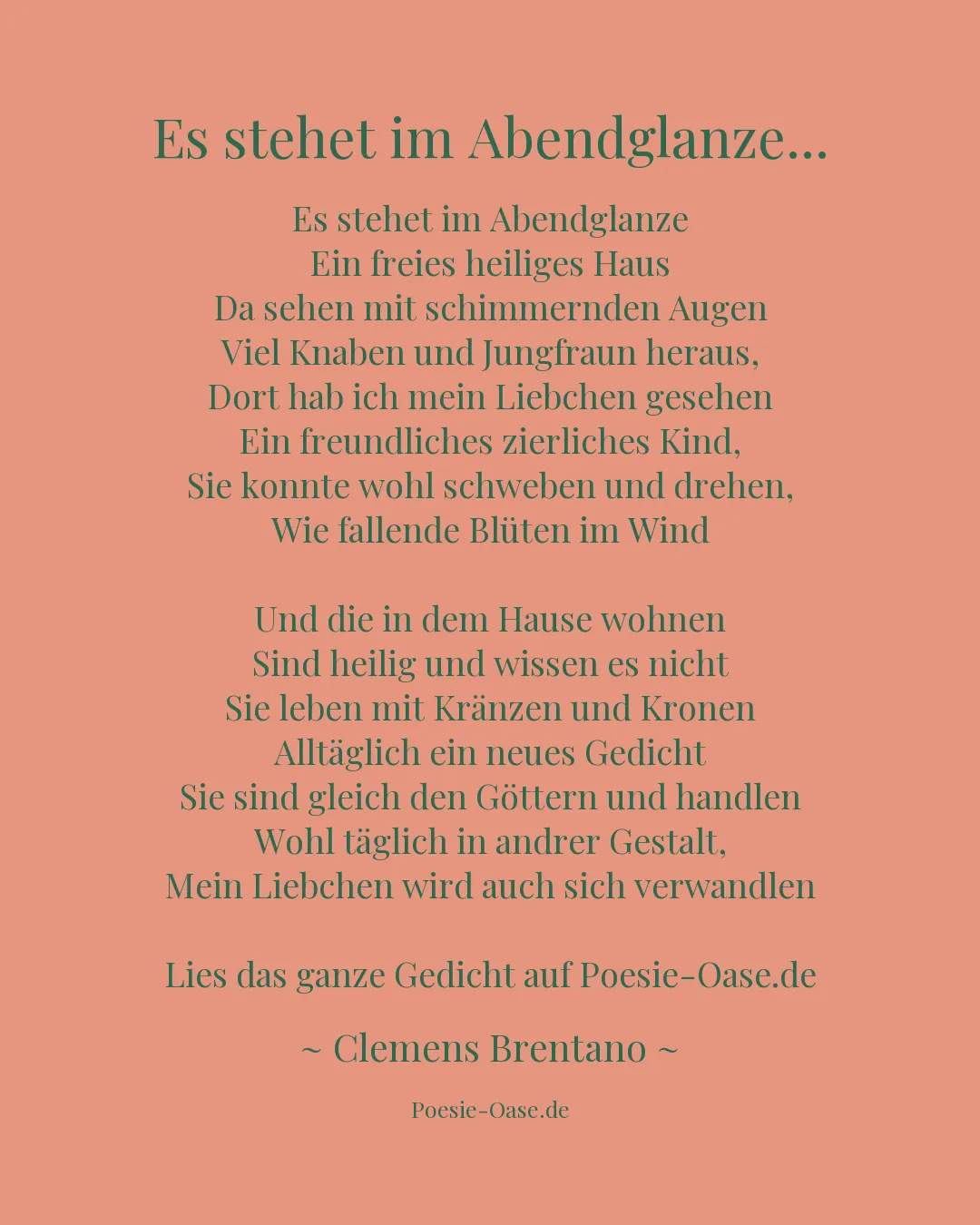 Illustration zu Es stehet im Abendglanze...