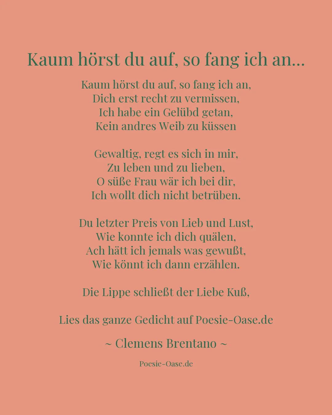 Illustration zu Kaum hörst du auf, so fang ich an...
