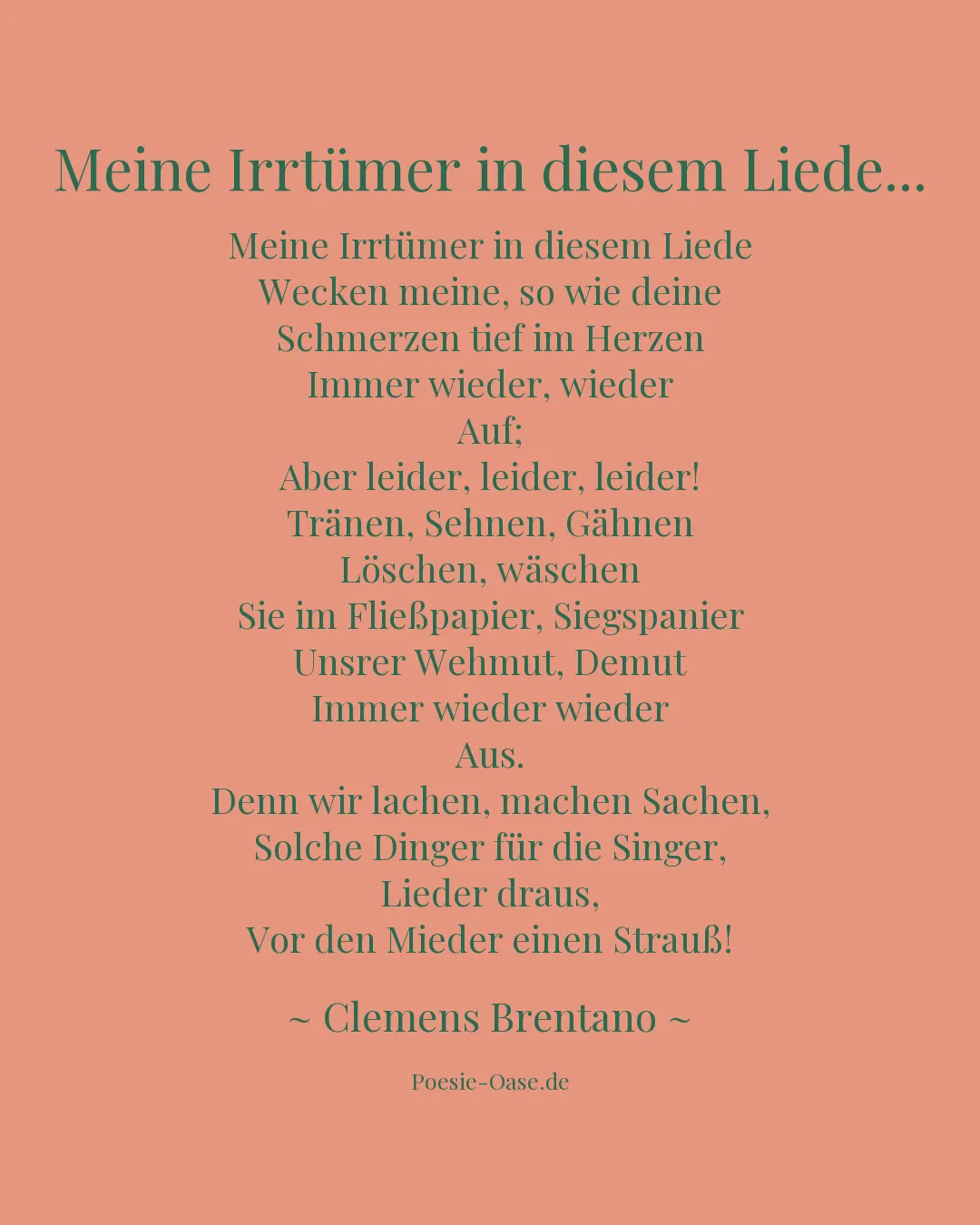 Illustration zu Meine Irrtümer in diesem Liede...