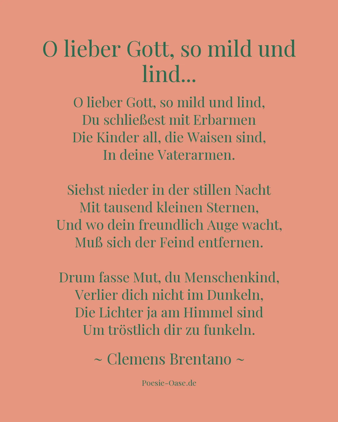 Illustration zu O lieber Gott, so mild und lind...
