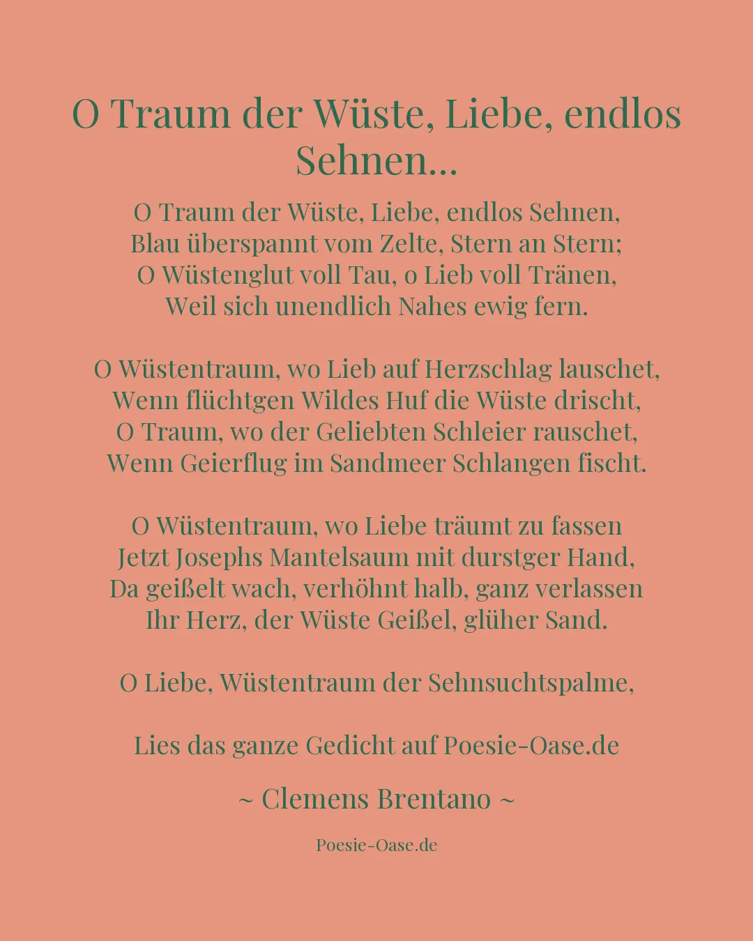 Illustration zu O Traum der Wüste, Liebe, endlos Sehnen...