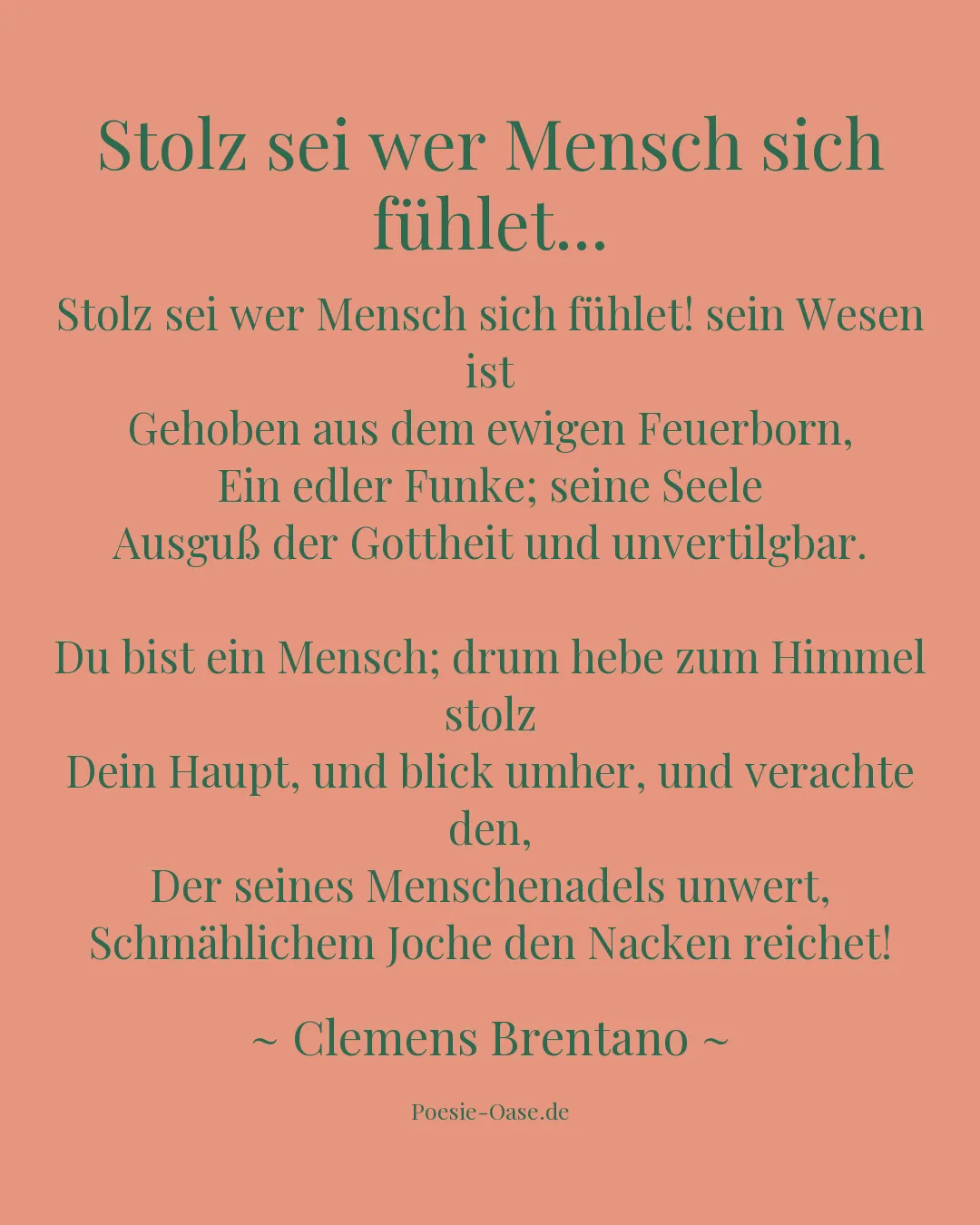 Illustration zu Stolz sei wer Mensch sich fühlet...