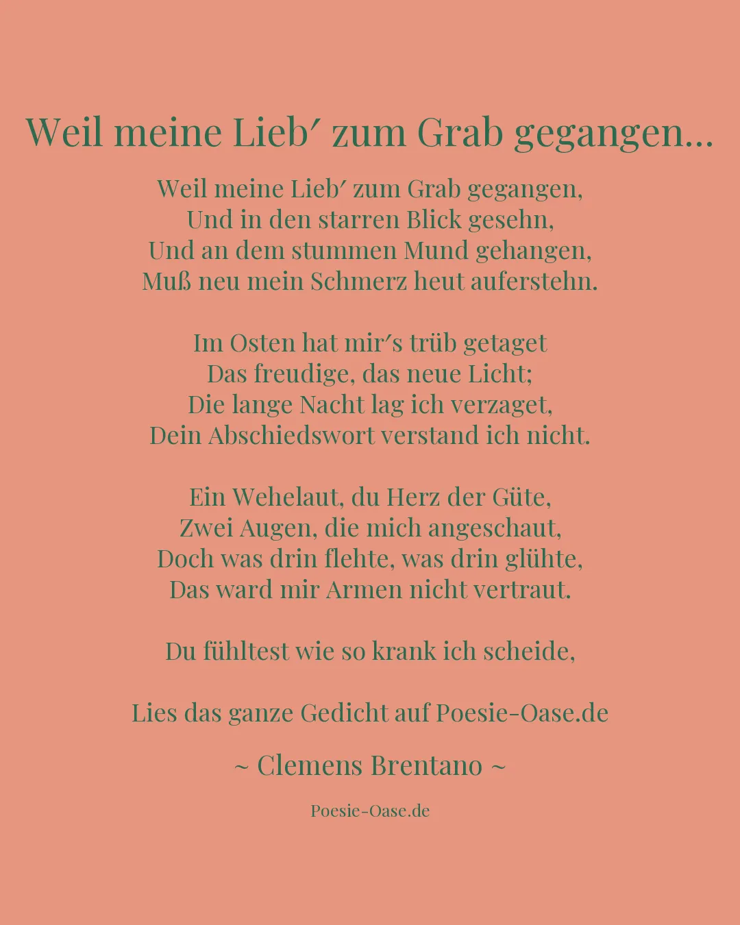 Illustration zu Weil meine Lieb′ zum Grab gegangen...