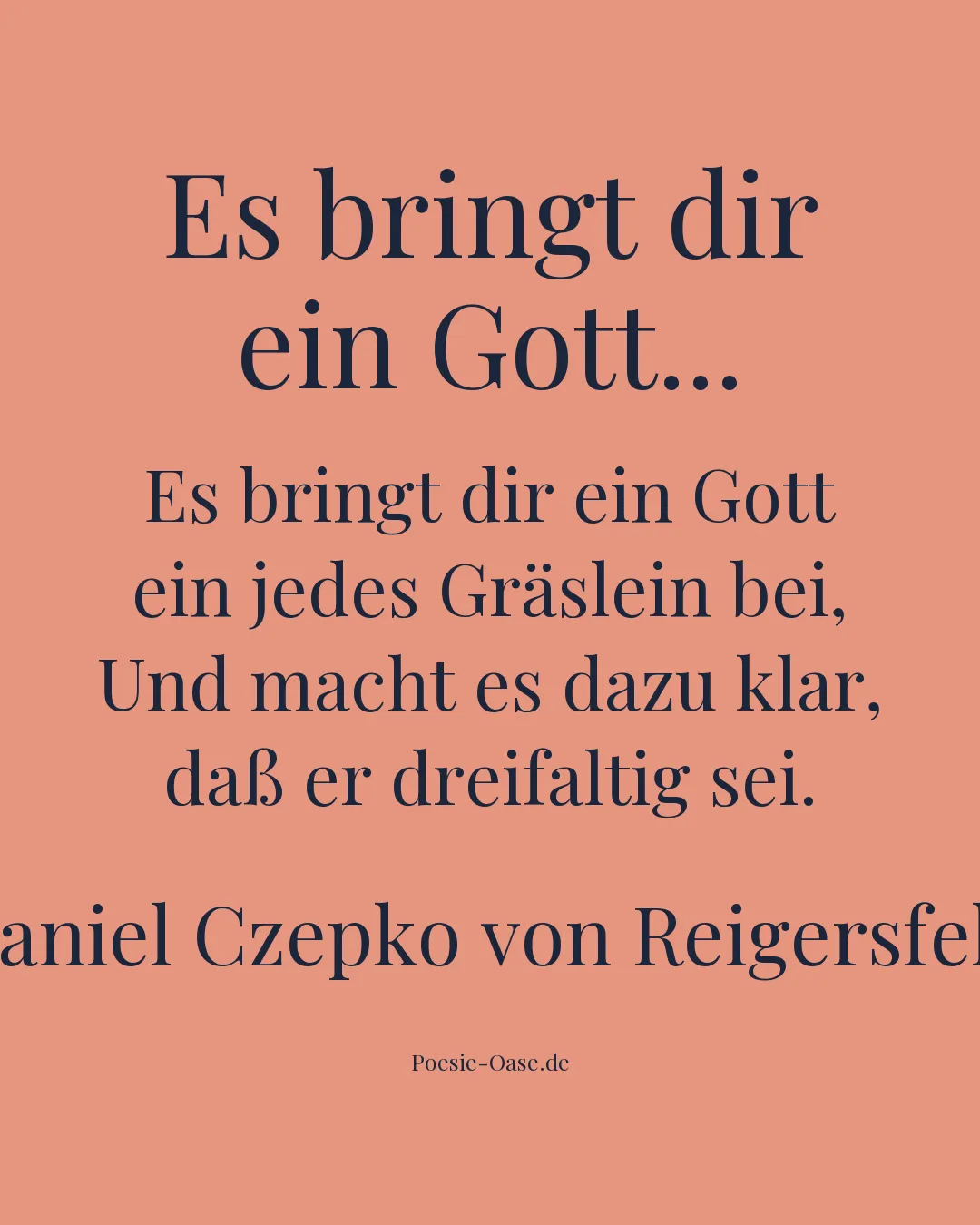 Illustration zu Es bringt dir ein Gott...