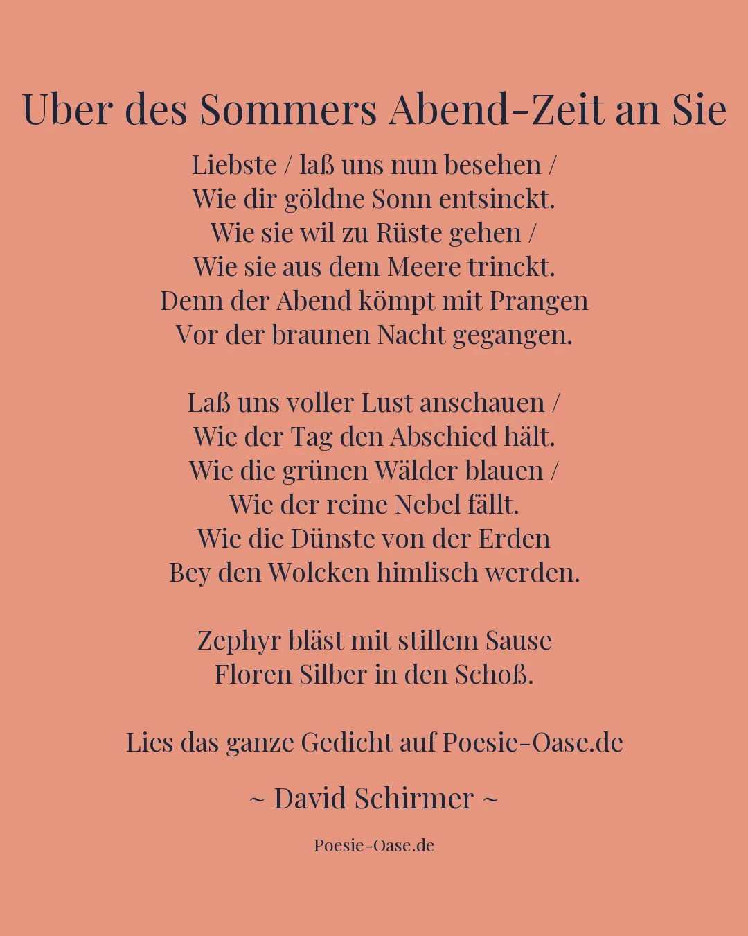 Illustration zu Uber des Sommers Abend-Zeit an Sie