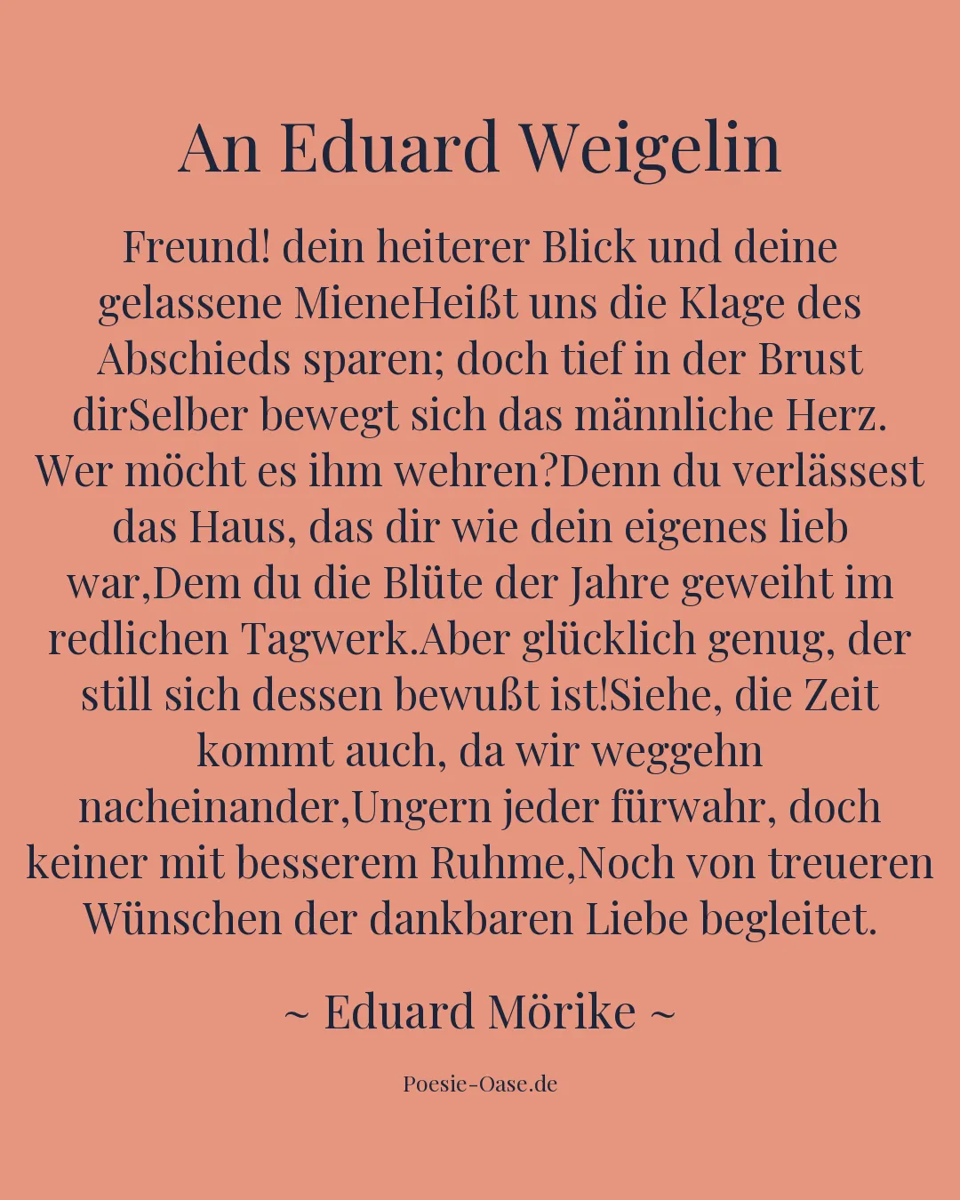 Illustration zu An Eduard Weigelin