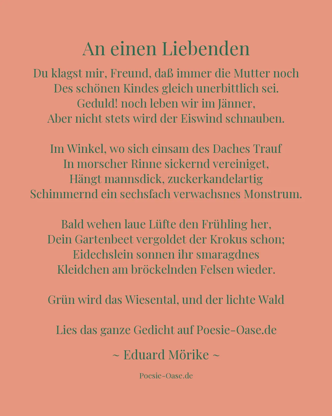 Illustration zu An einen Liebenden