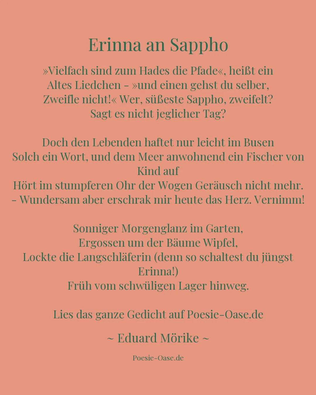 Illustration zu Erinna an Sappho
