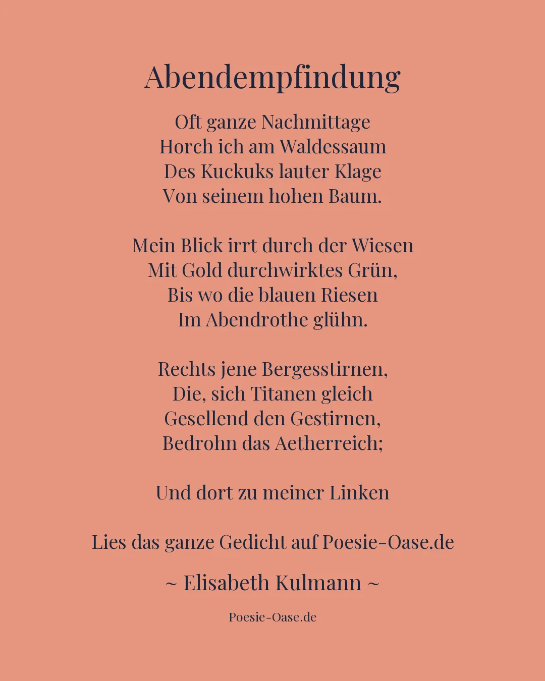 Illustration zu Abendempfindung