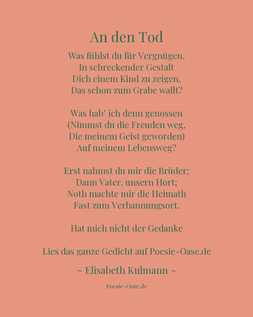 Illustration zu An den Tod