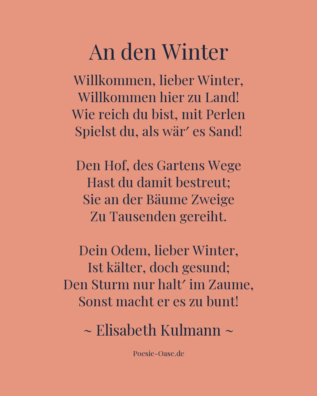 Illustration zu An den Winter