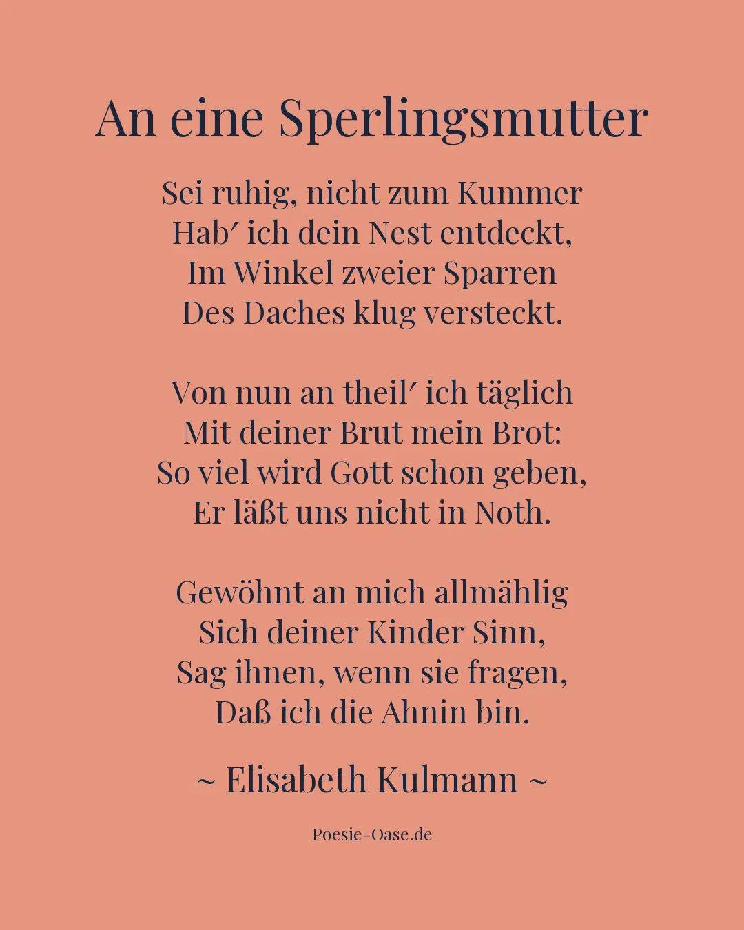 Illustration zu An eine Sperlingsmutter