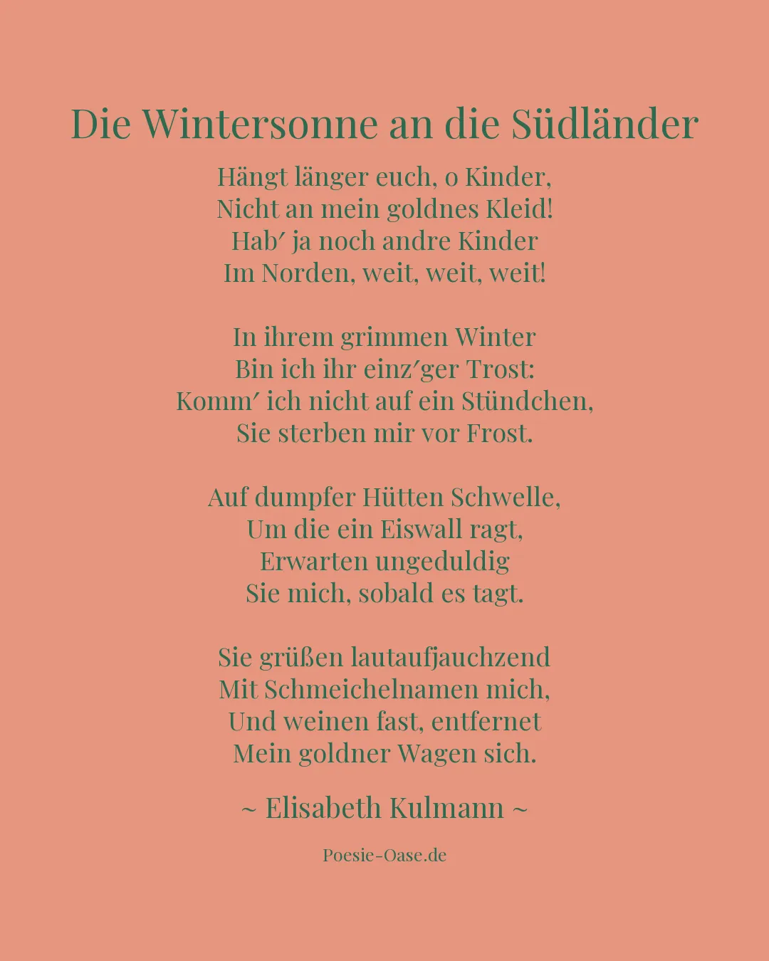 Illustration zu Die Wintersonne an die Südländer