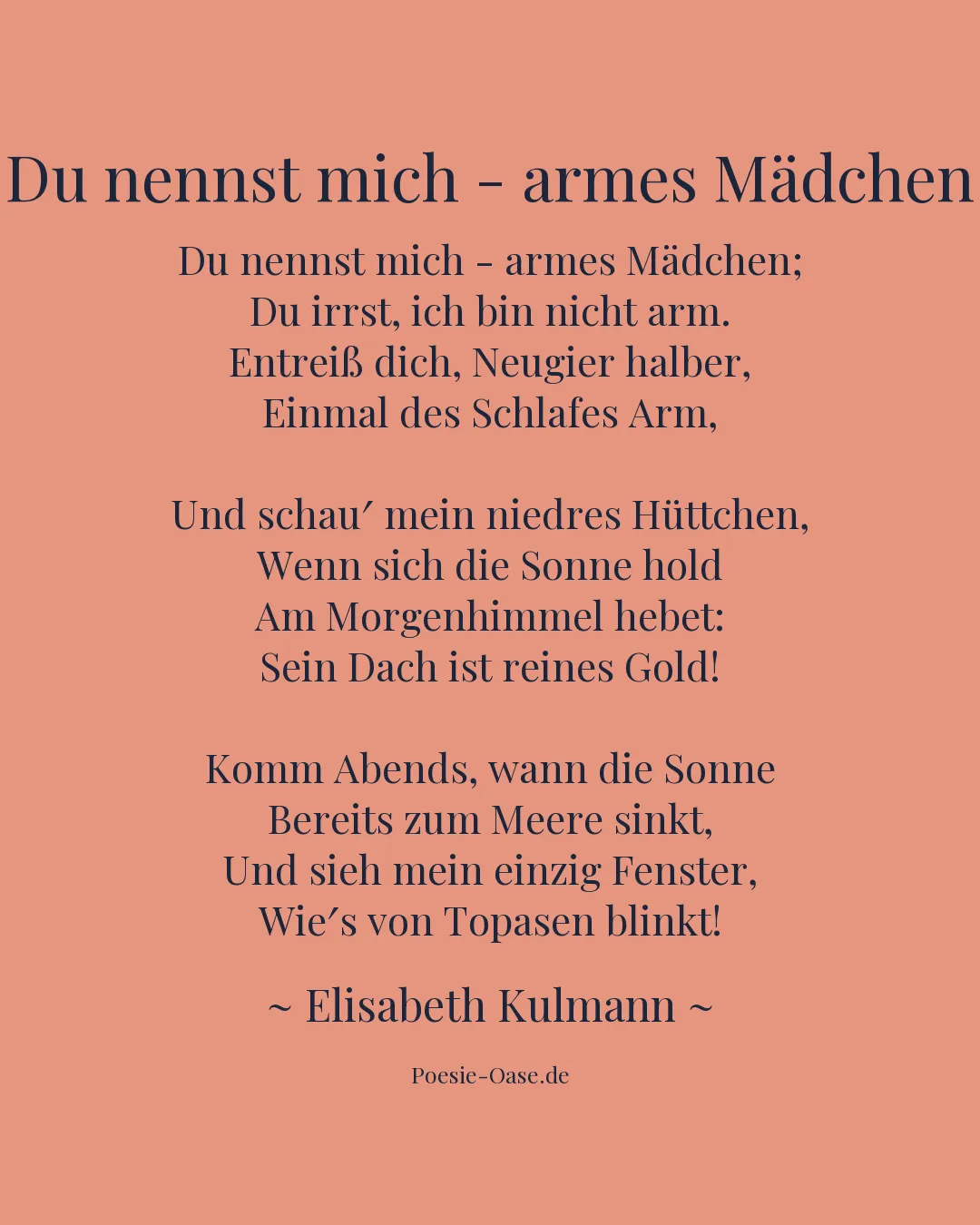 Illustration zu Du nennst mich - armes Mädchen