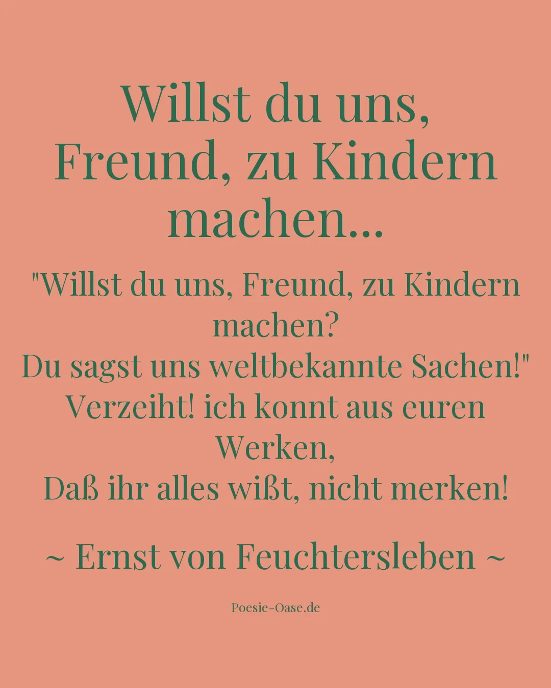 Illustration zu Willst du uns, Freund, zu Kindern machen...