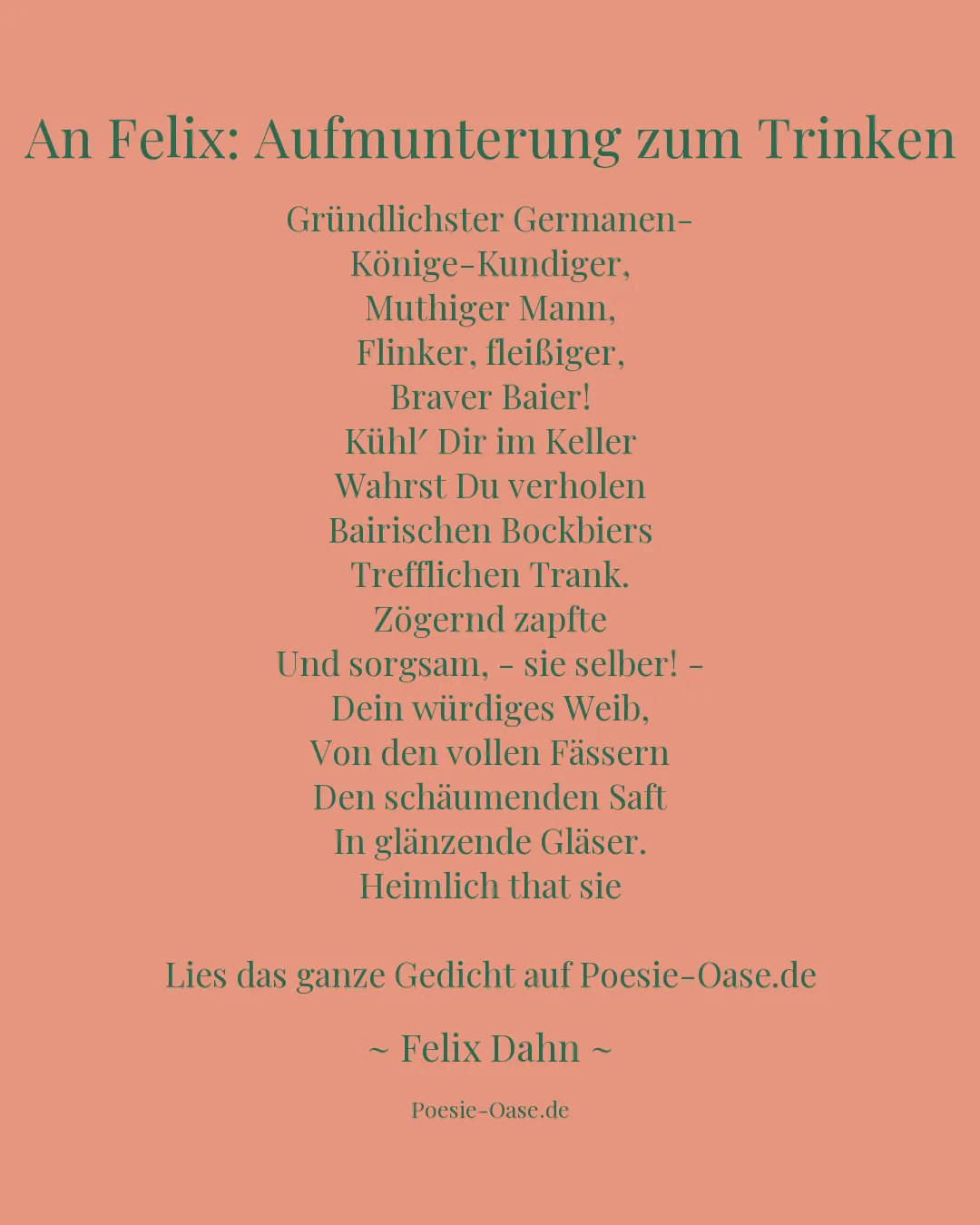 Illustration zu An Felix: Aufmunterung zum Trinken