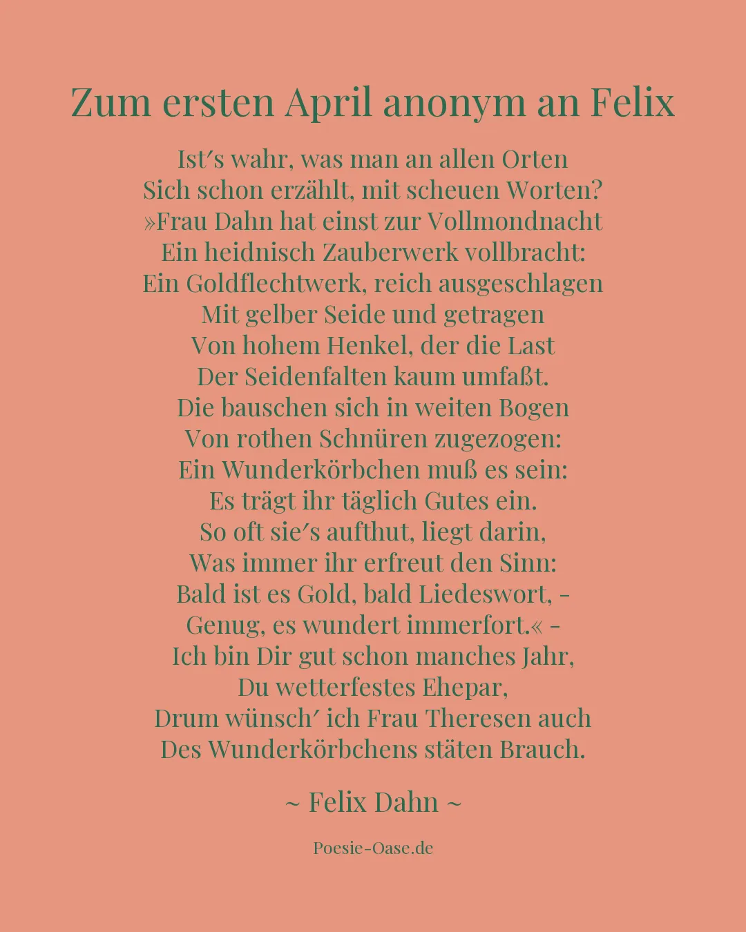 Illustration zu Zum ersten April anonym an Felix