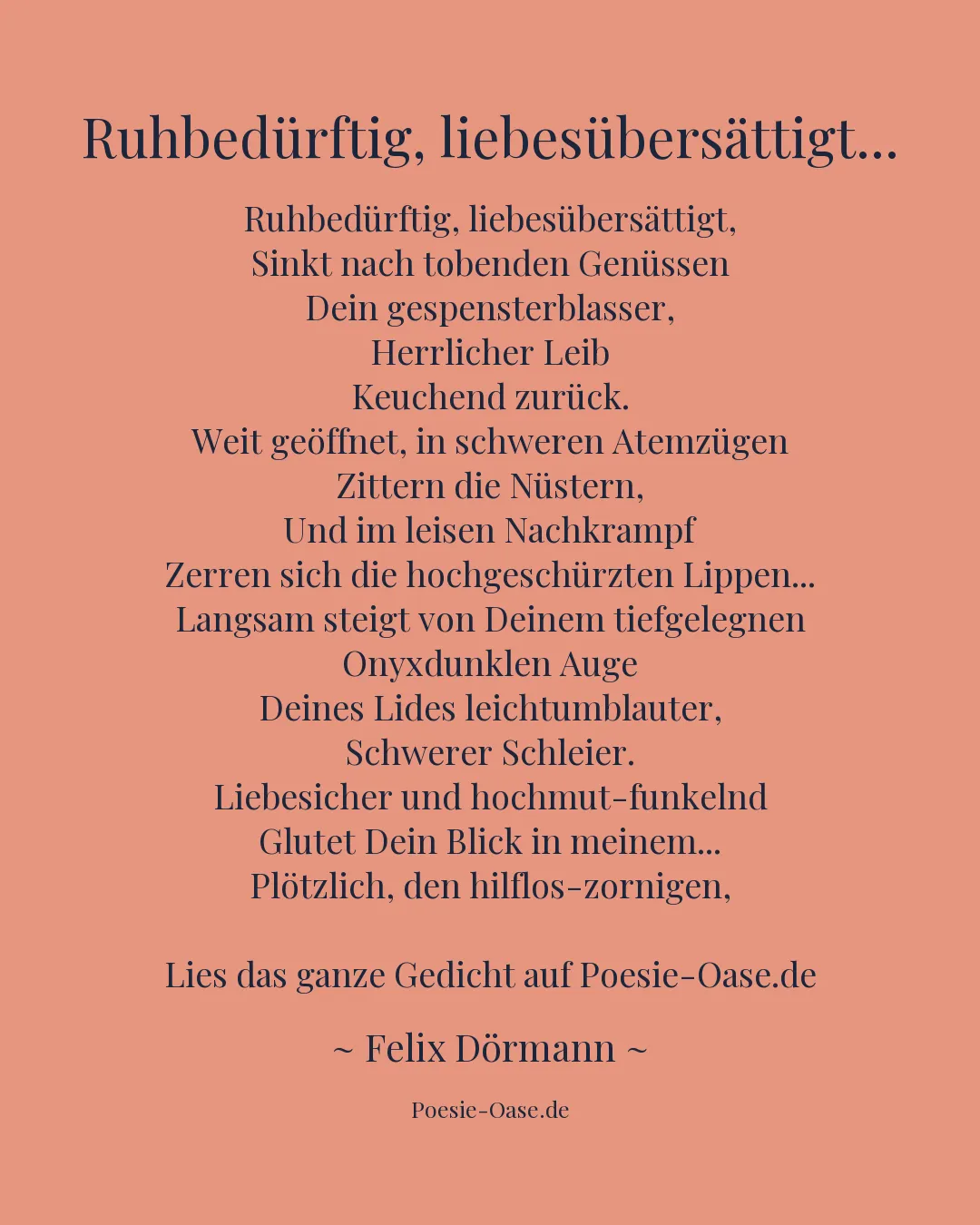 Illustration zu Ruhbedürftig, liebesübersättigt...