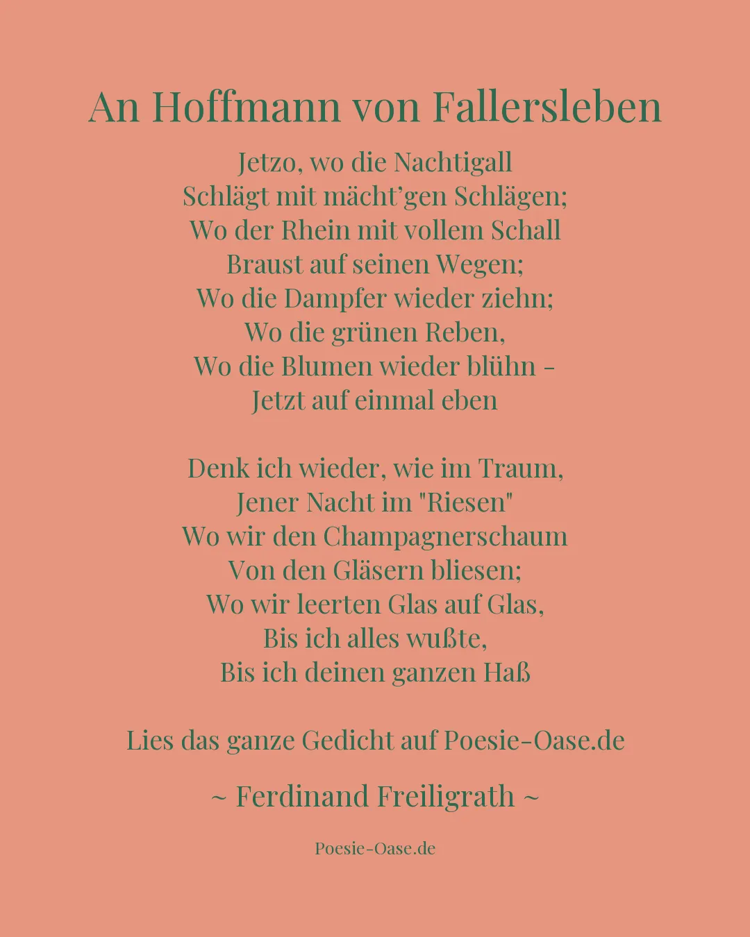 Illustration zu An Hoffmann von Fallersleben