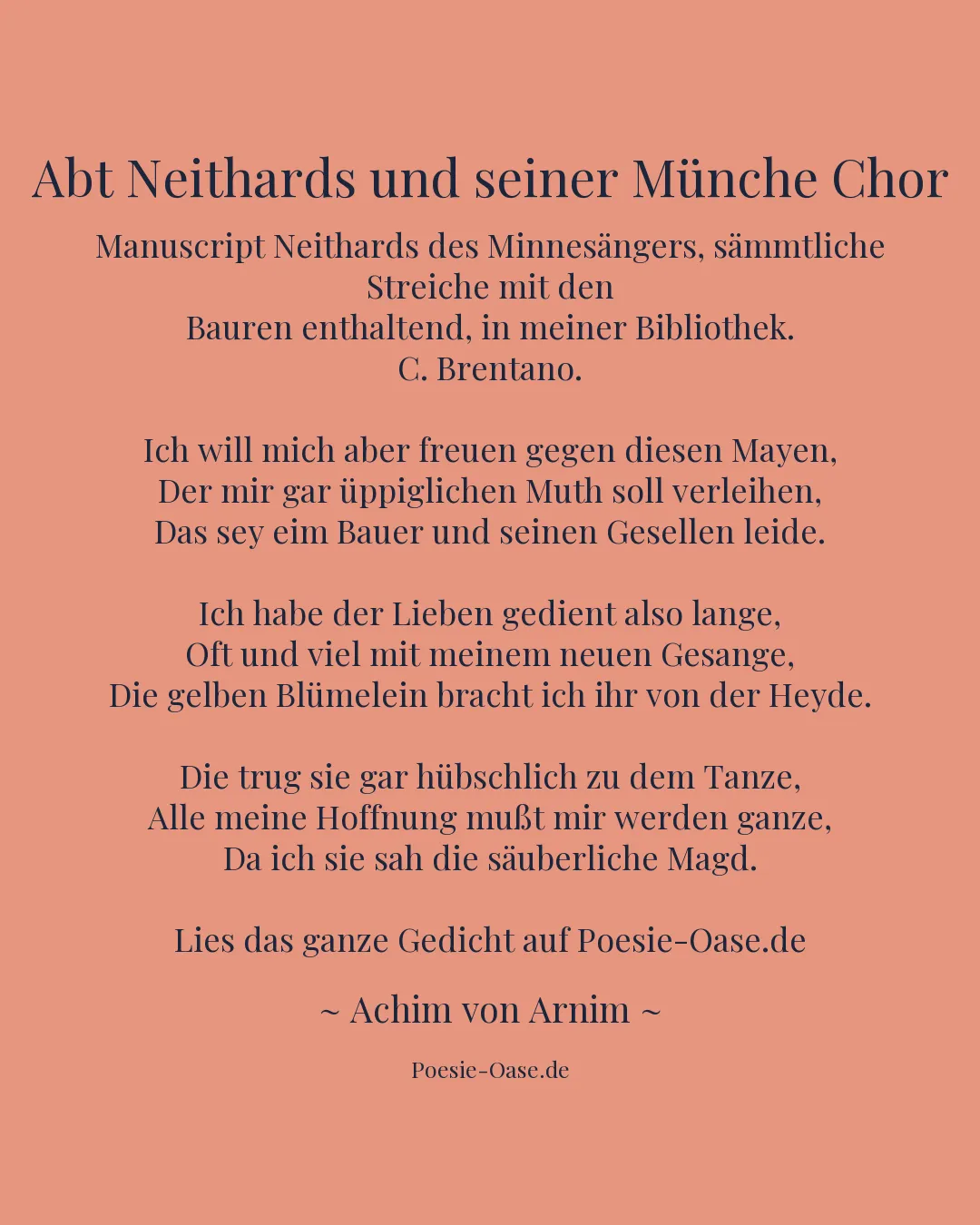 Illustration zu Abt Neithards und seiner Münche Chor