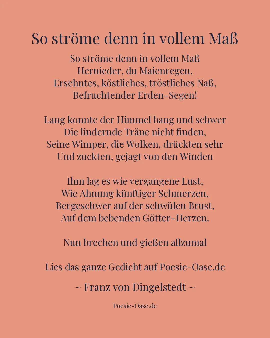 Illustration zu So ströme denn in vollem Maß