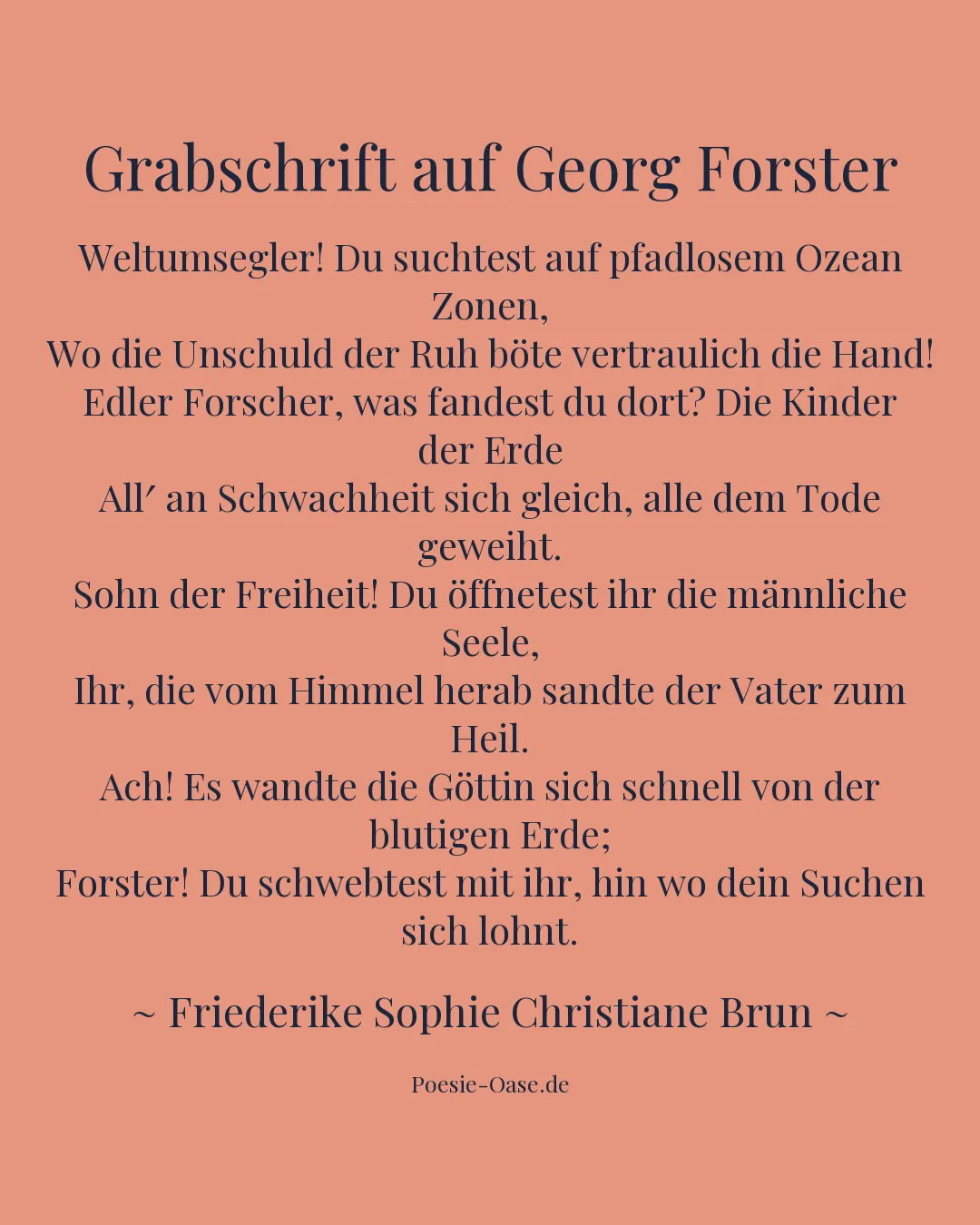 Illustration zu Grabschrift auf Georg Forster
