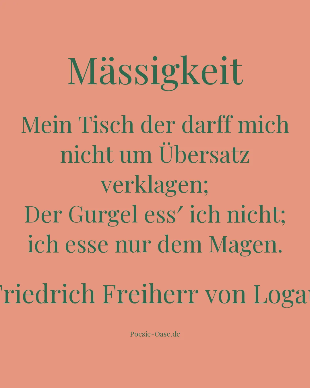 Illustration zu Mässigkeit