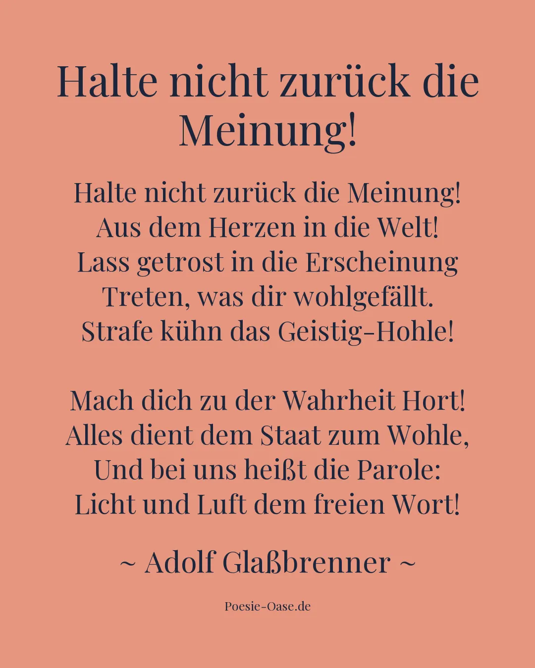 Illustration zu Halte nicht zurück die Meinung!