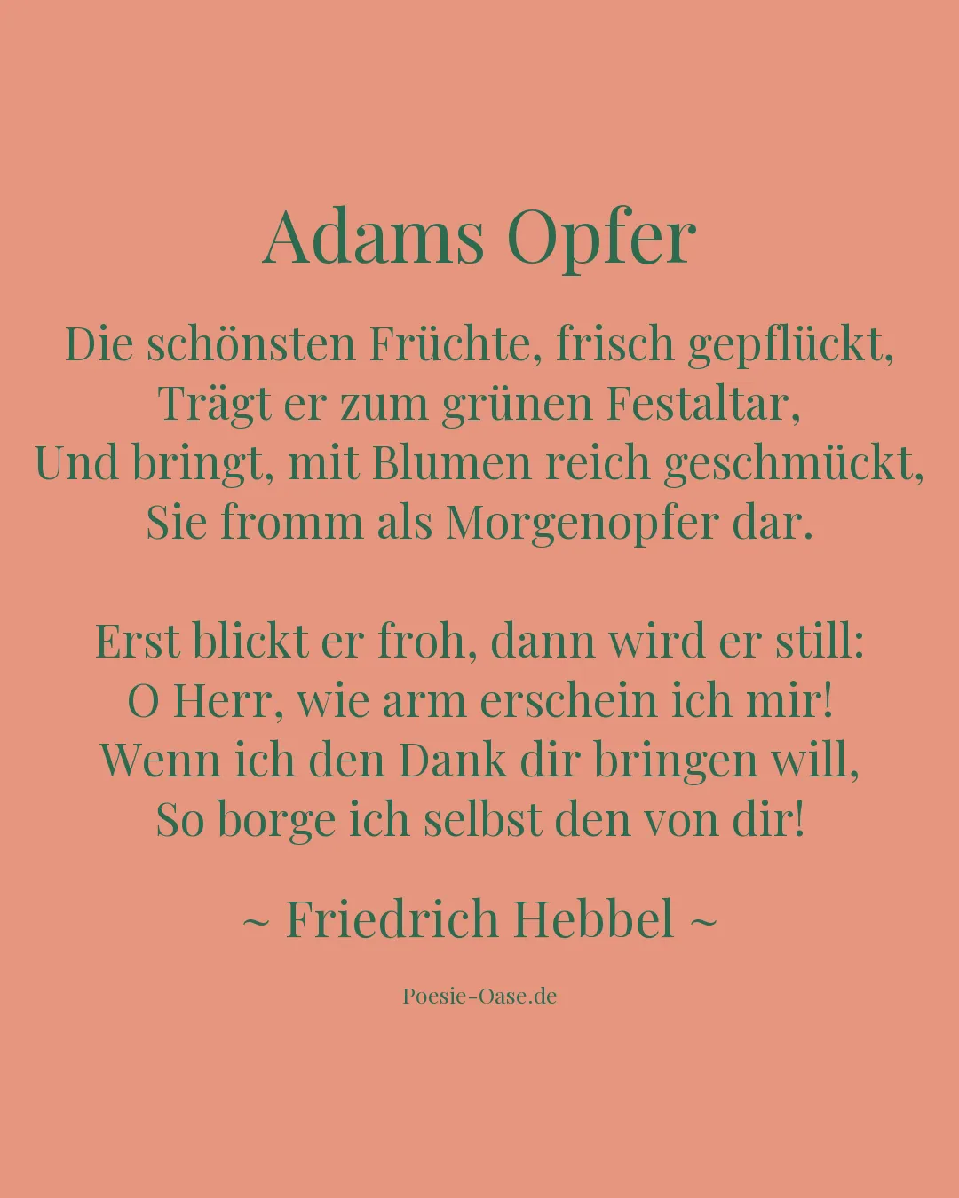 Illustration zu Adams Opfer