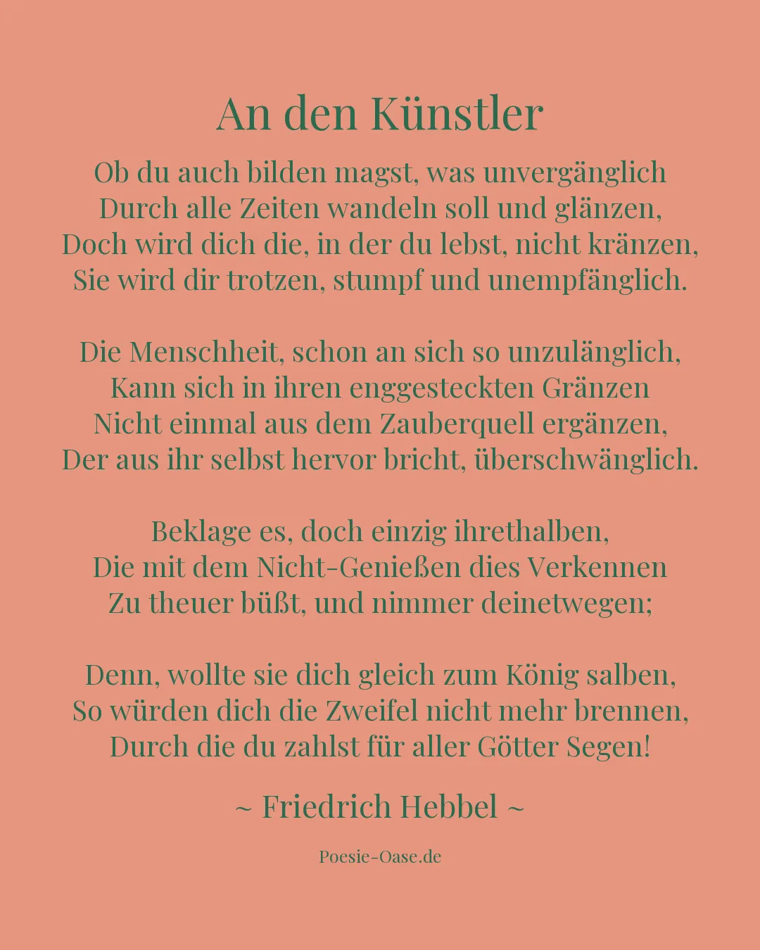Illustration zu An den Künstler