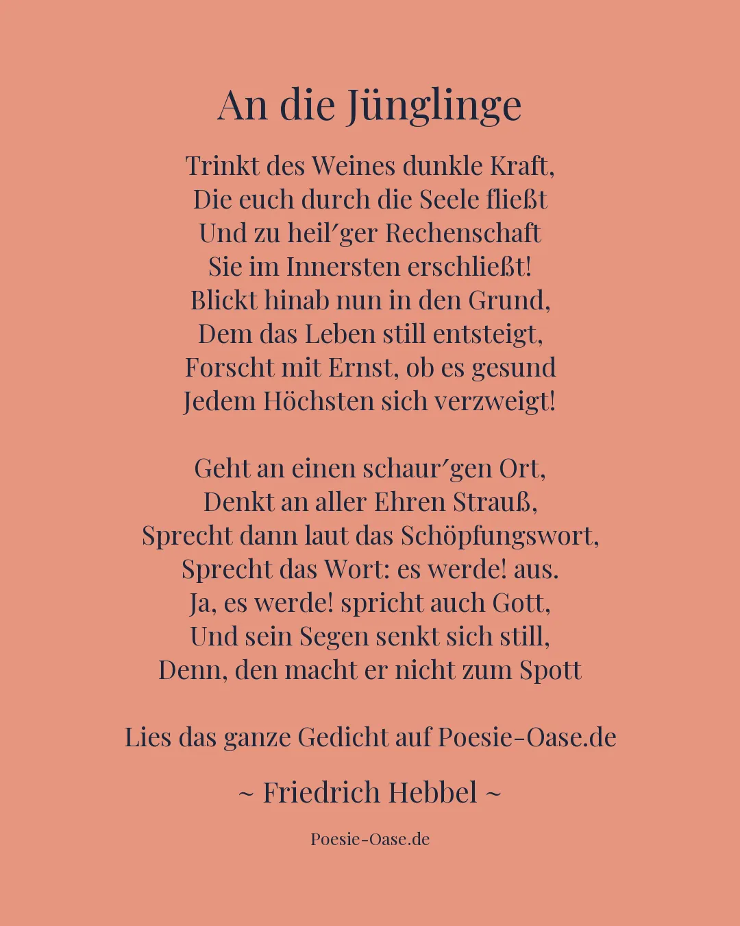 Illustration zu An die Jünglinge